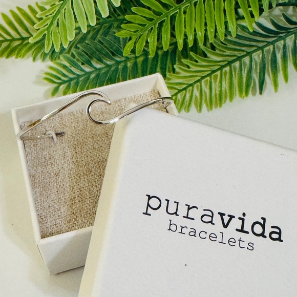 NEW PURA VIDA Silver Wave Cuff Bracelet - Picture 4 of 12
